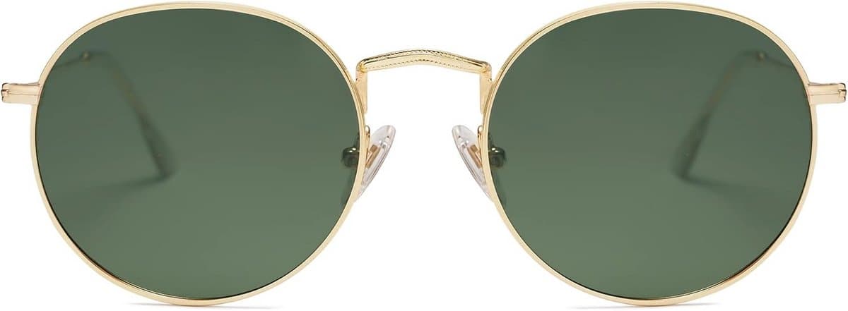 Polarized Ronde Zonnebril Klein Metaal Montuur Dames Heren UV400 Bescherming