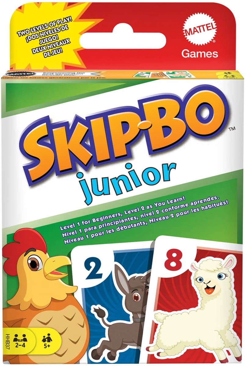 Mattel Skip-Bo Junior kaartspel - 2-4 spelers, leeftijd 5+
