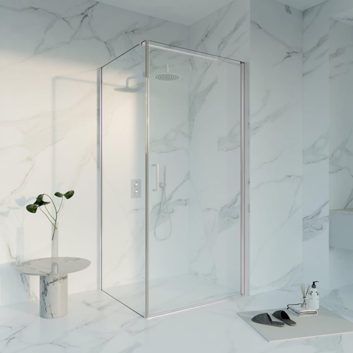 FugaFlow Eccelente Vetro Douchecabine - 100x140x200 - Profiel veiligheidsglas - anti kalk - chroom