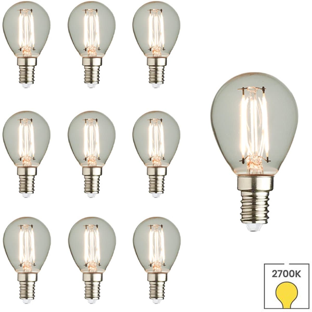 Lybardo - E14 LED Lamp - 10-pack - 1.6W - 2700K Warmwit Licht