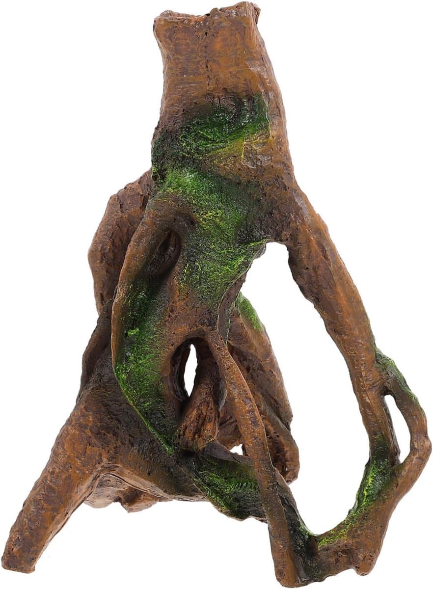 Aquarium Boomstronk Decoratie - Vis Tank Ornament - Onderwater Landschap - Realistische Hars Vorm - 23x18x17cm - Diverse Kleur