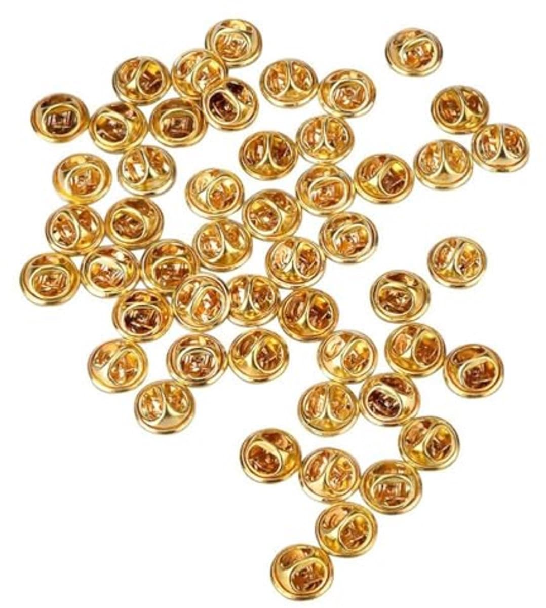 Spelden, 50 stuks, reservenaalden, vlinderkoppeling, veiligheidsspelden, broches voor naamplaatjes, haken, knutselen, doe-het-zelf, zilver