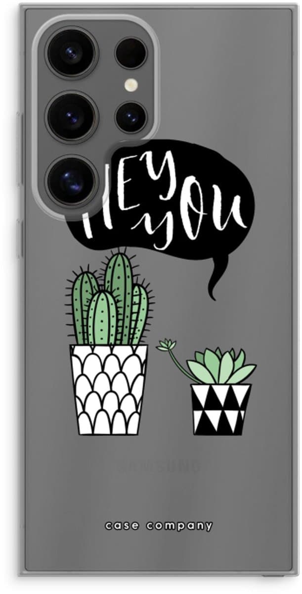 Case Company® - Hoesje geschikt voor Samsung Galaxy S24 Ultra hoesje - Hey you cactus - Soft Cover Telefoonhoesje - Bescherming aan alle Kanten en Schermrand