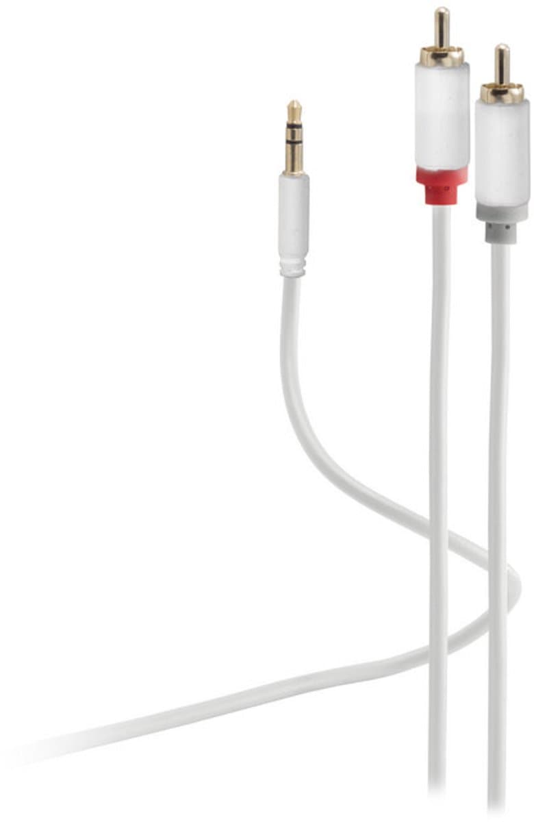 Flexline®-mini 3,5mm Klinke auf Cinch RCA Kabel, weiß, 1,5m