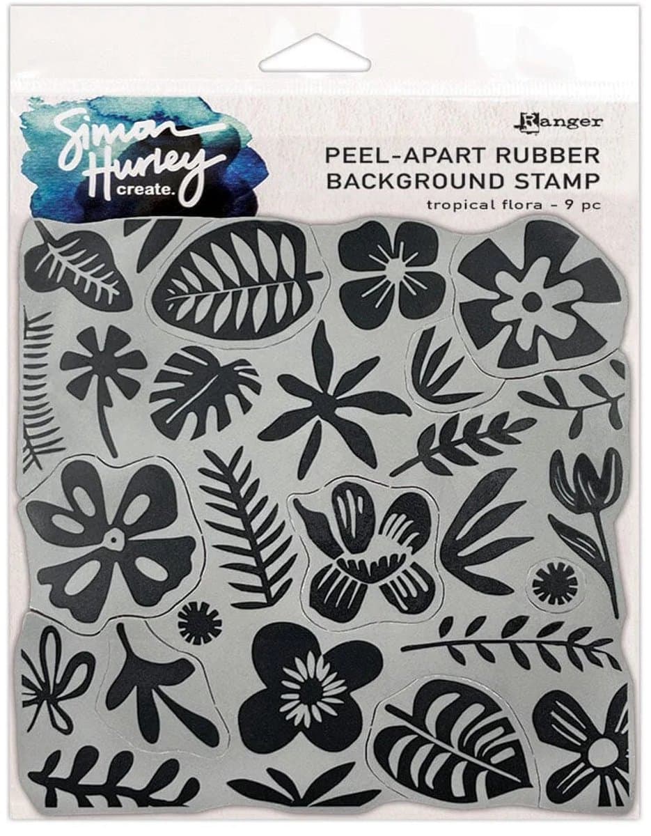Simon Hurley peel-apart rubber stamp - Tropical flora