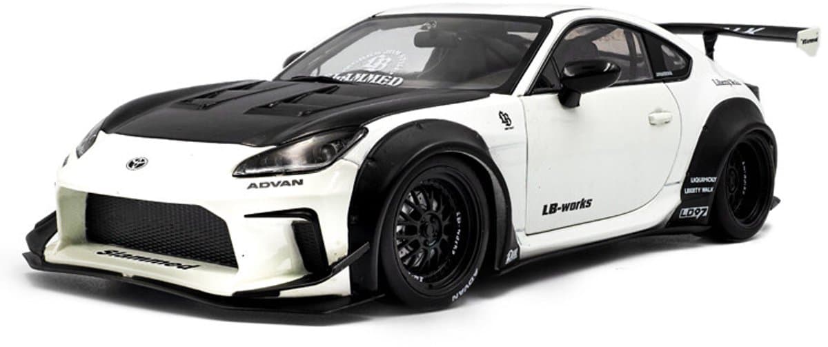 Toyota GR86 Liberty Walk body kit '24, wit Solido schaal 1:18
