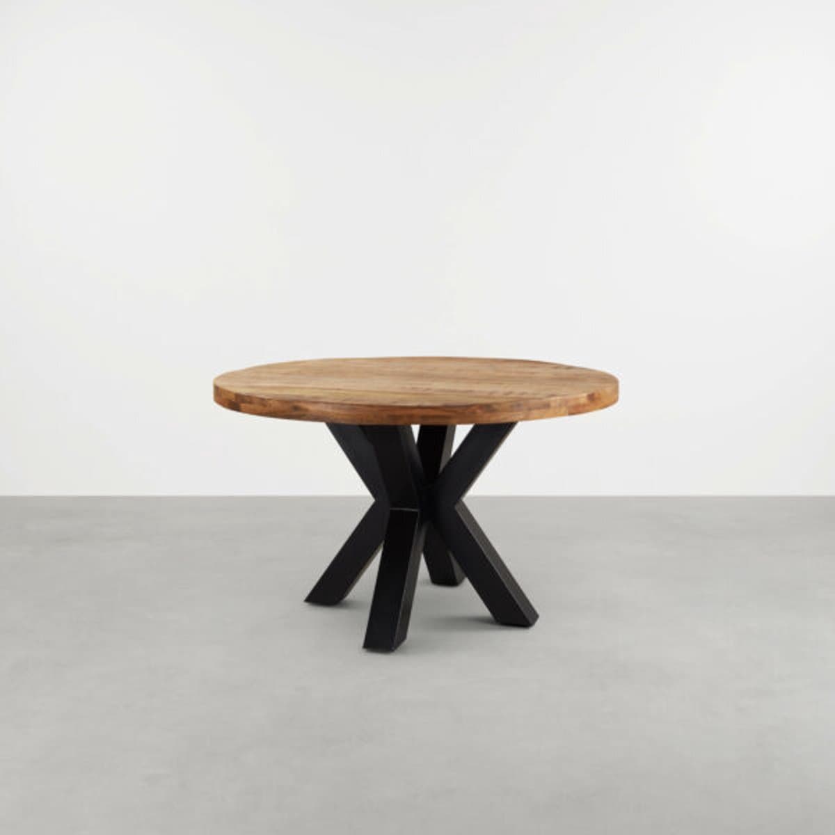 Ronde eettafel 130 cm mangohout glad rond 76cm 6cm dik blad