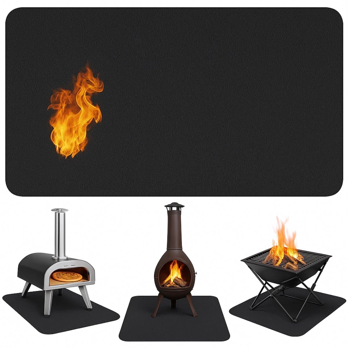 Lomera Hittebestendige Vloermat – Barbecue Mat – Vuurschaal Bescherming – Hittebestendig en Vlamvertragend – Beschermt Tegen Vet en Olie – Duurzaam Materiaal – Siliconen-Coating – Fiberglass Kern – Lichtgewicht en Flexibel – Eenvoudig Oprollen