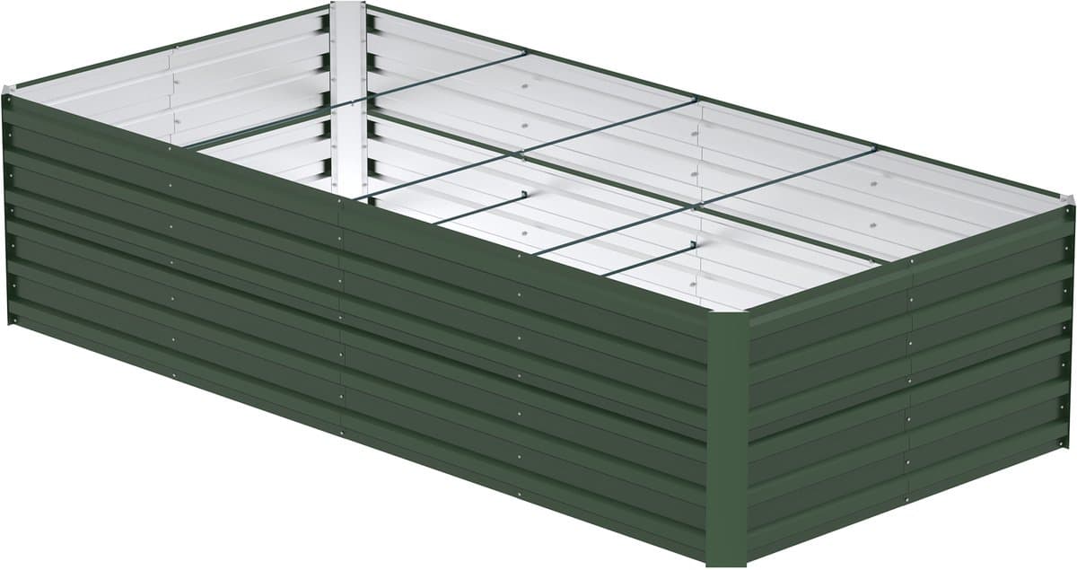 240 x 120 x 58cm Verhoogd Bed Metal Planter Verhoogd Bed Kit voor Kruid Bed Groente Bed Planting Box Garden Box Koude Frame teelt voor bloemen, fruit, groenten (Groen, Rechthoekig)