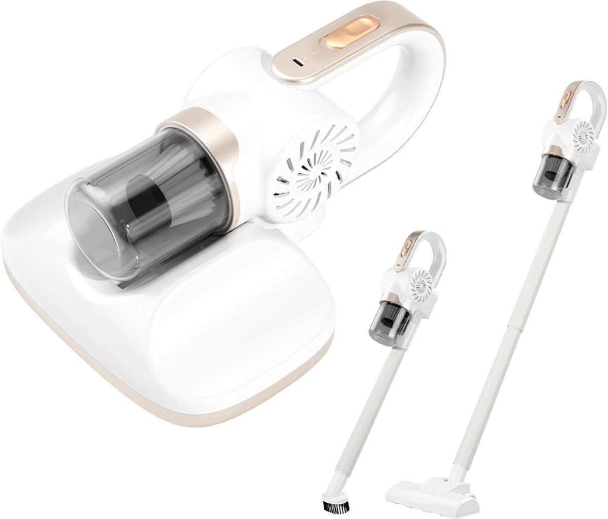 Gloovon® - Steelstofzuiger Draadloos - Stofzuiger Zonder Zak - Stofzuiger Draadloos - 100W - 11000Pa - Wit
