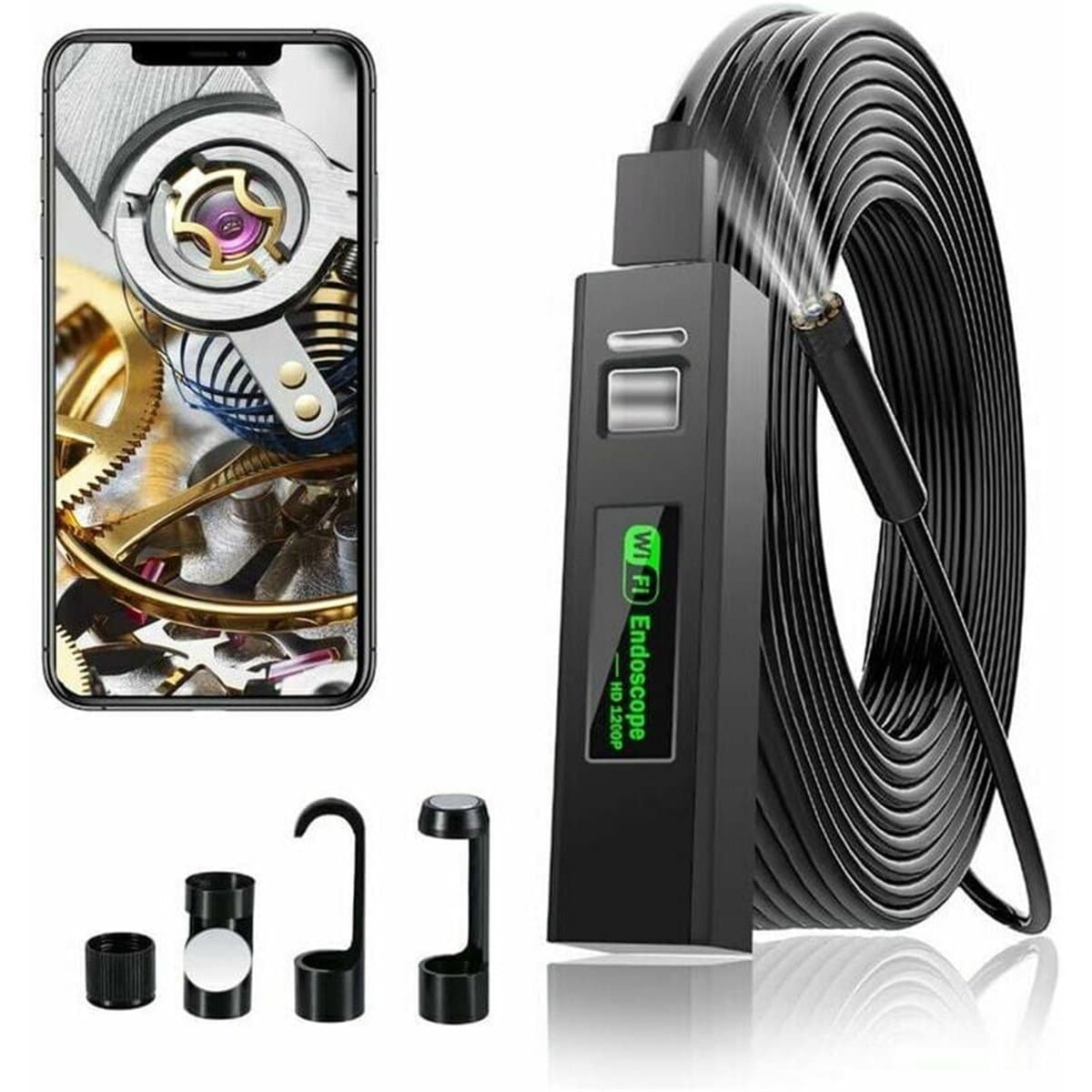 Peysaitr - WiFi Endoscoop - 8mm Inspectiecamera - IP67 Waterdichte Endoscoopcamera - Voor Android/iOS/Windows/Mac/PC (5m) - Zwart - 1 stuk