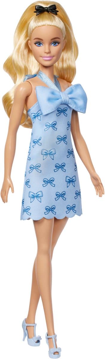 Barbie Fashionistas pop - Babyblauwe jurk, blond haar