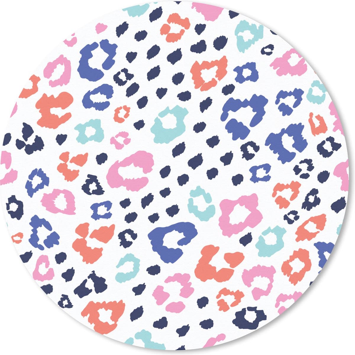 Muismat Dierenprints - Kleurrijke dierenprint Muismat rond - 30x30 cm - Muismat met foto
