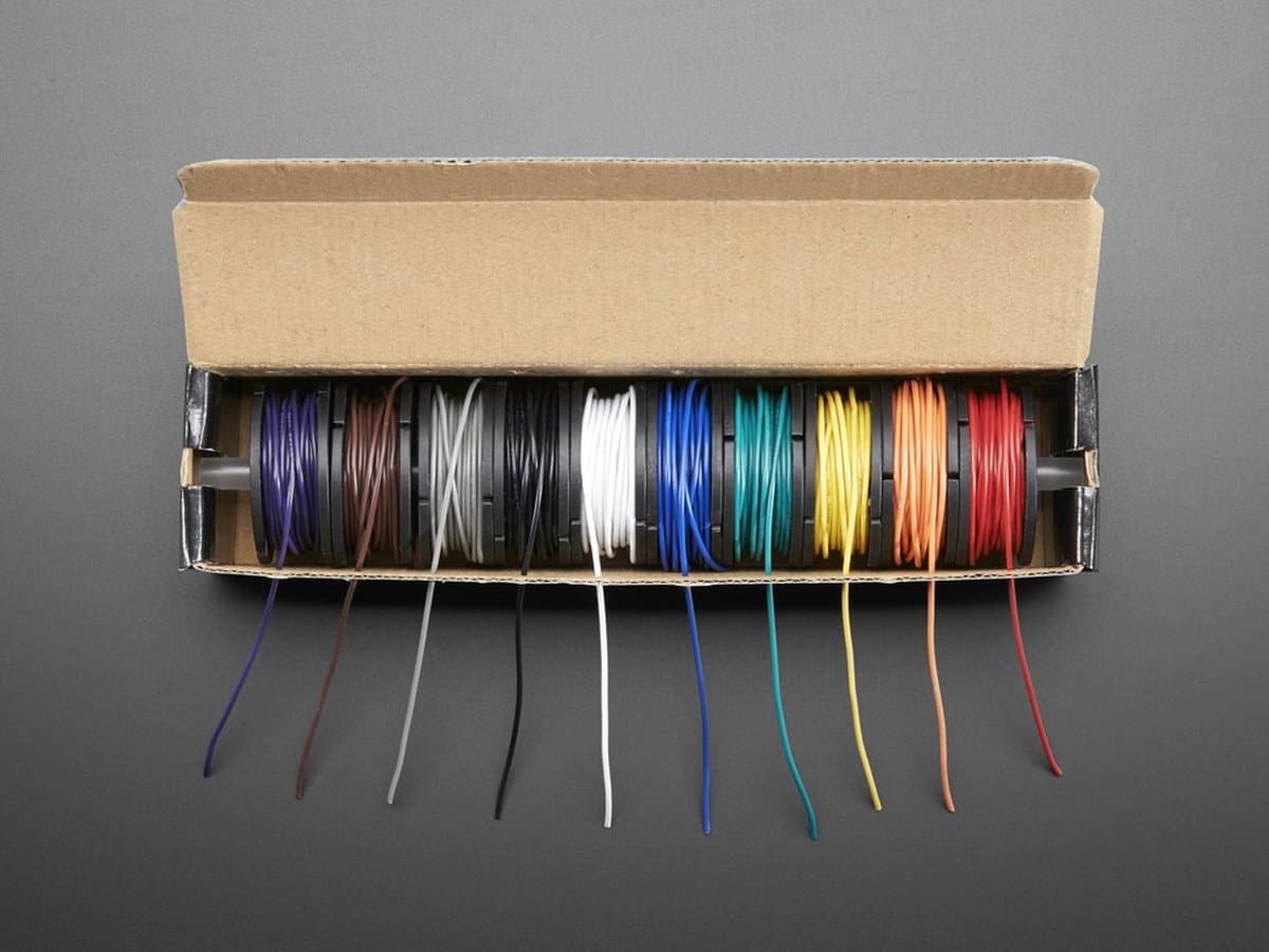 Hook-up Wire Spool Set - 22AWG Stranded-Core - 10 x 25ft Adafruit 3175