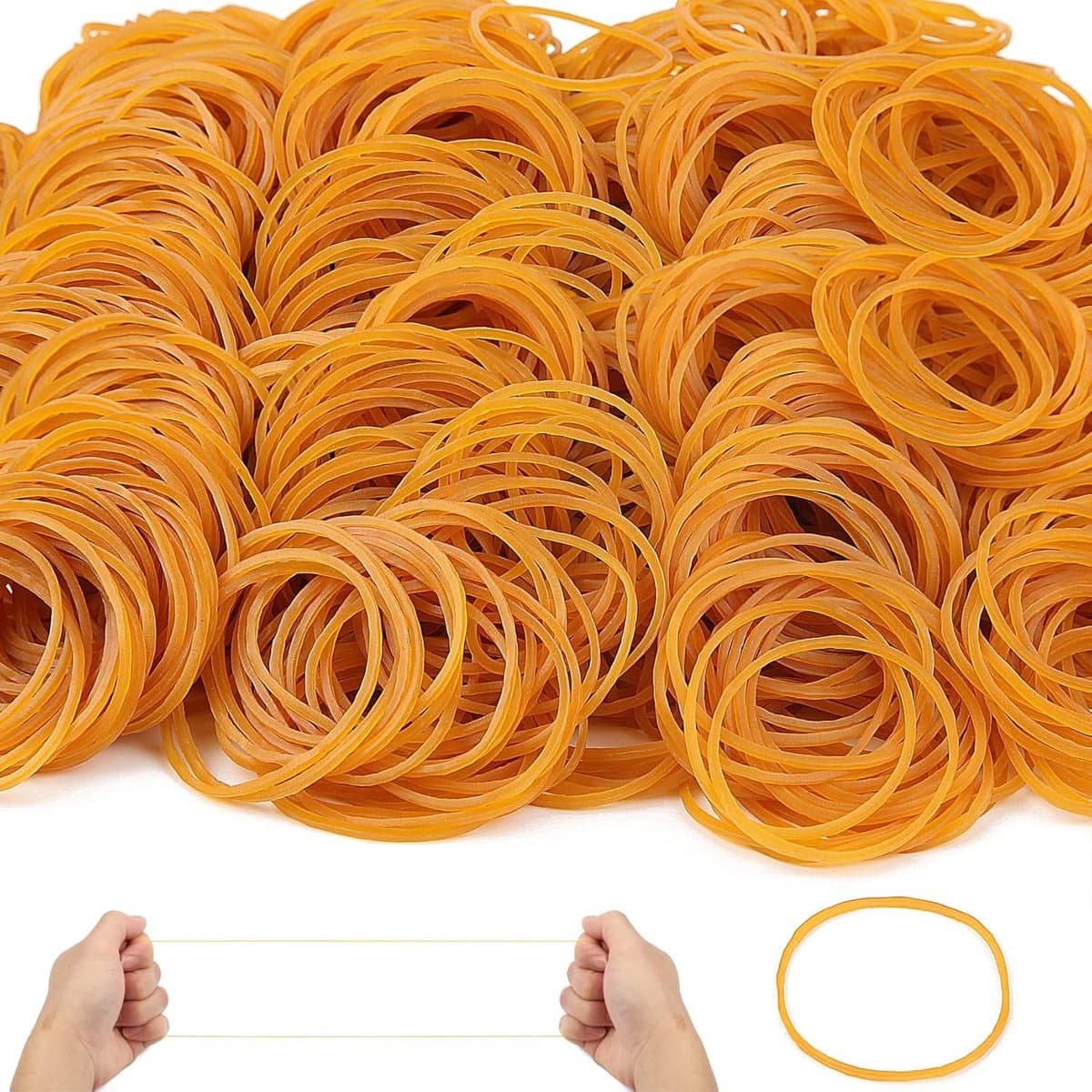 1500pcs Yellow Elastic Bands Strong Rubber Bands 450g Heavy Duty Stretch Bands Natural for Office School Supplies Home - ShopVlot