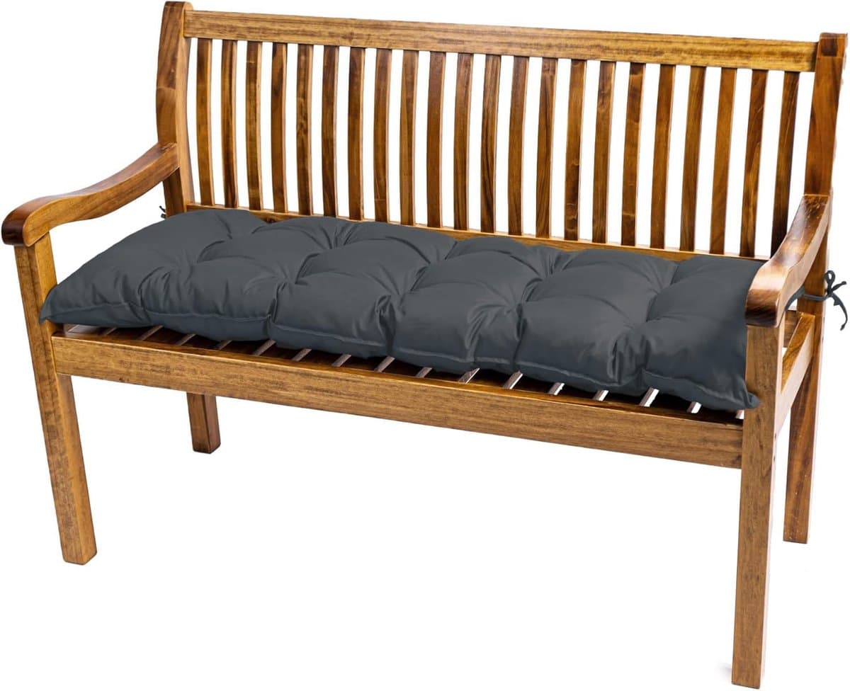 Tuinbankkussen - Zitkussen Bank - Buiten Zitten - Waterafstotend UV-bestendig - 80 x 40 cm - Antraciet