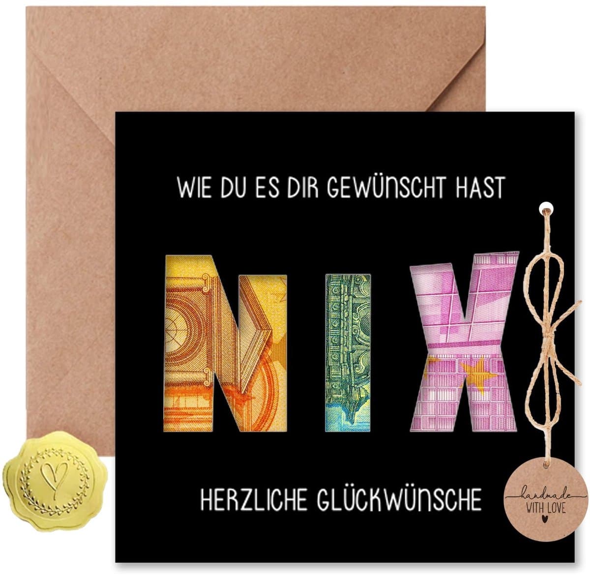Dailygoods- Wenskaart Geldgeschenk - Wenskaarten Set - Wenskaart Verjaardag - Wenskaart Bruiloft - Wenskaart Communie - Inclusief Enveloppen - Geldwenskaart