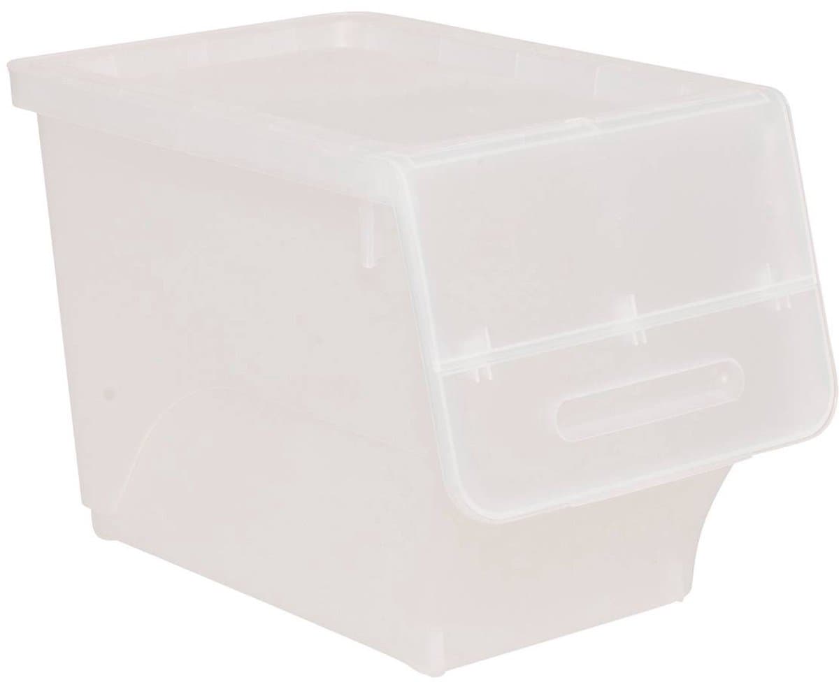 5Five Stapelbare opbergbox deksel voorzijde - Transparant - Stapelbaar - Small - 24 liter