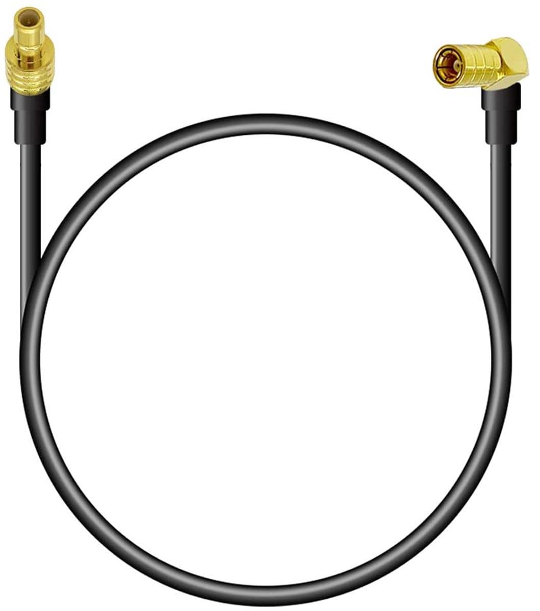 Adapterkabel SMB - Antenneverlenging Coaxiaal - Digitale Radio - Haakse Stekker - 20 cm - Zwart