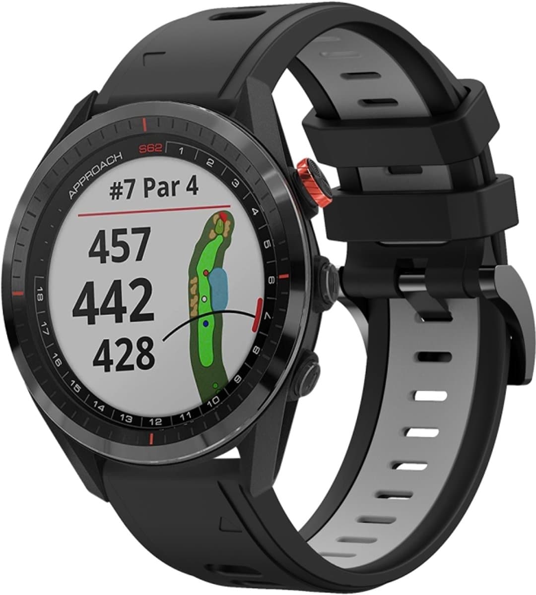 For Garmin Approach S62 22mm Two-Color Sports Silicone Watch Band(Black+Grey)