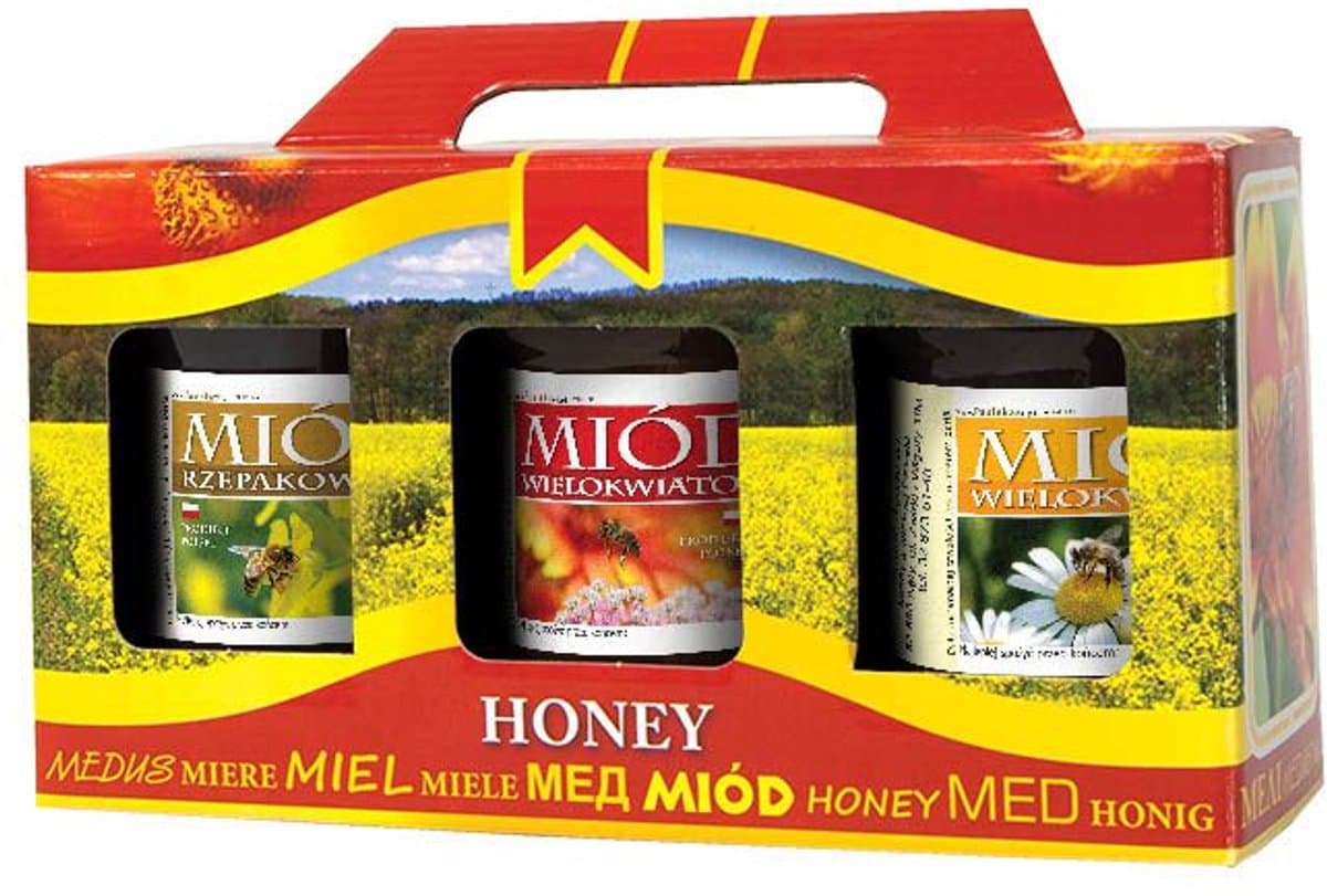 Decoratieve Honing Pot Verpakking voor 3 potten van 315 ml - P2B
