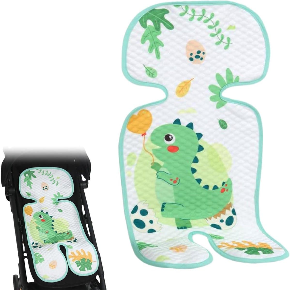 Zomerzitkussen - Kinderwagen inleg - Koel en comfortabel - Ademend honingraatnet - 70 x 33 cm - Groen