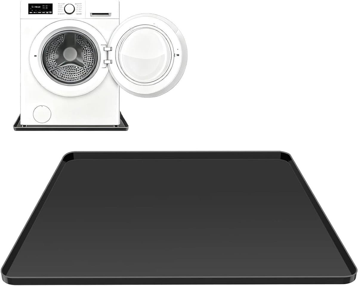 Koelkast Vloermat - Apparaat Pad - Apparaten Beschermen - Verhoogde Randen - 60 x 60 cm - Zwart