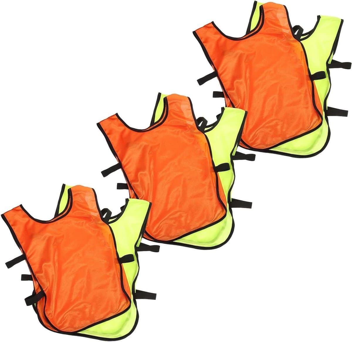 Trainingsvesten Voetbal - Sporthesjes Team - Teamtraining Onderscheiden - Ademend Mesh Materiaal - 6 Stuks - Oranje Fluorescerend Groen