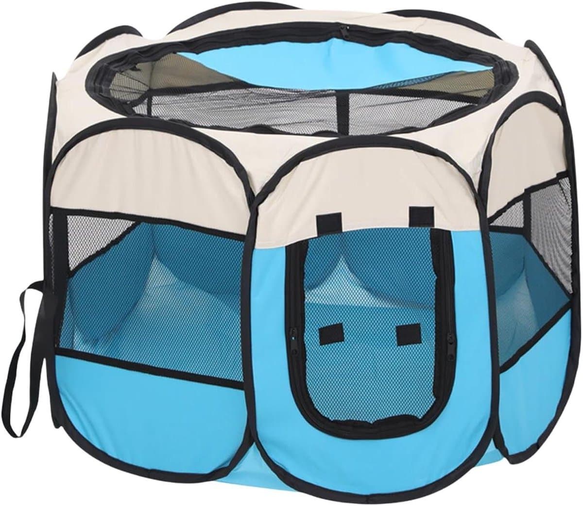 Dierenverblijf Tent - Huisdier Ren - Buiten Spelen - Ademende Mesh - 58 cm Hoog - Grijs