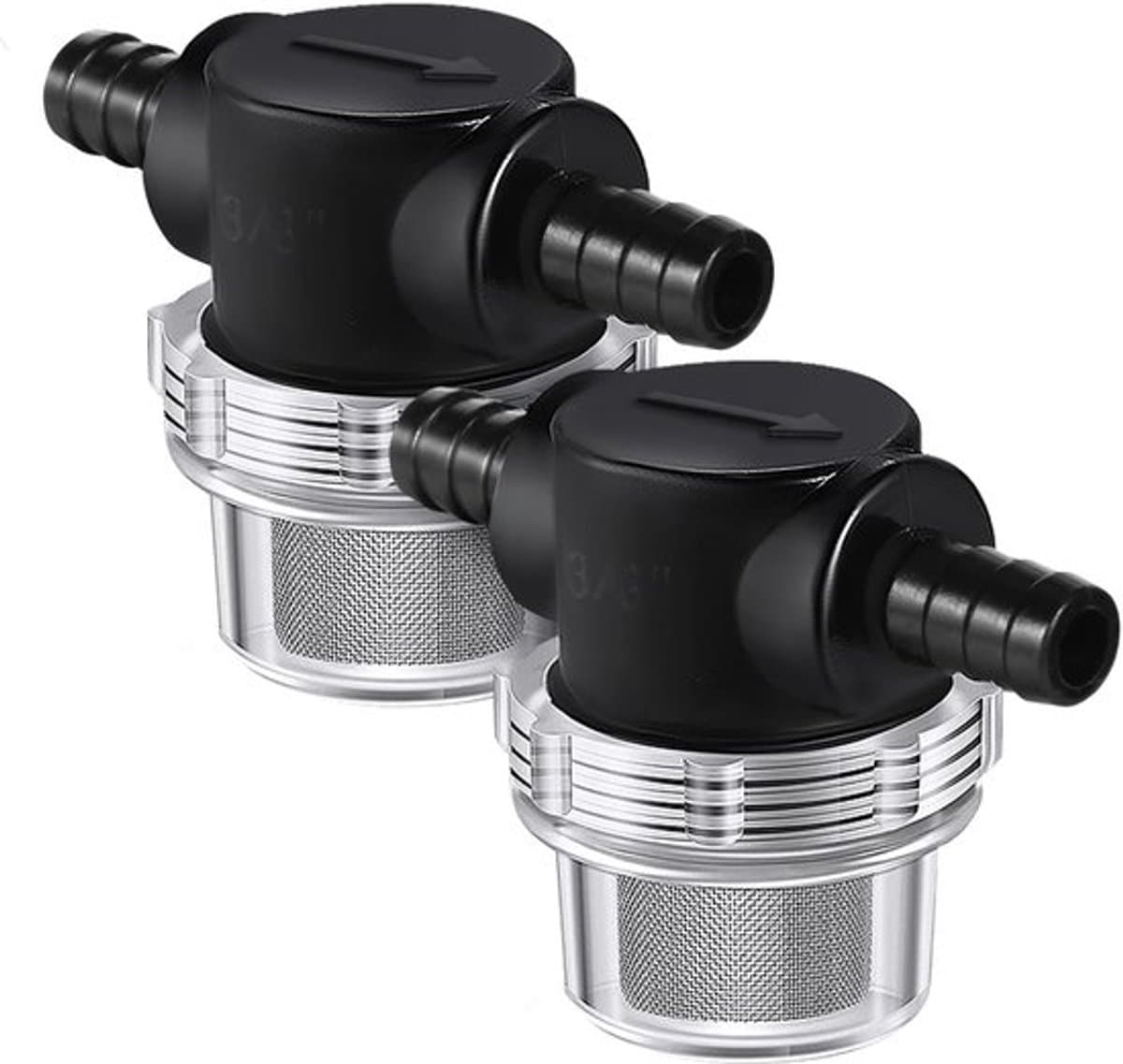 2 stuks waterpomp-zeeffilter, 3/8 duim, 50-mesh roestvrij staal zeef, RV-pompfilter, roterende pijpzeef