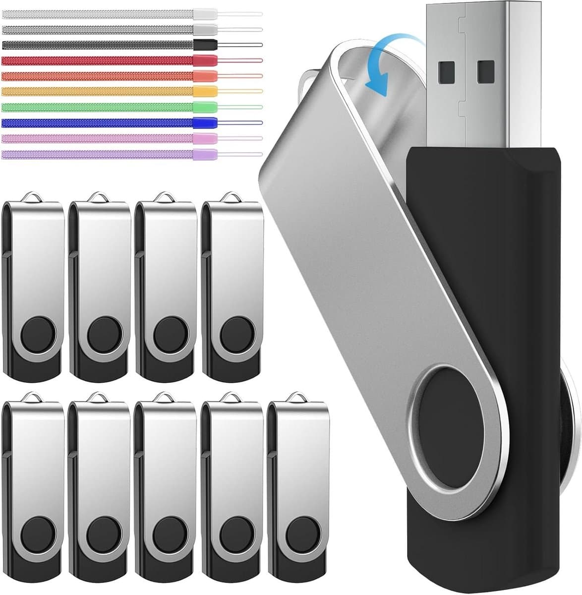 USB Stick - Geheugenstick Flash Drive - Bestanden Opslaan - Zonder Dop - 128 MB - Zwart