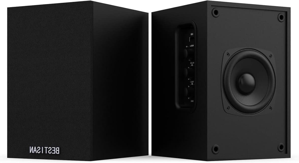 Boekenplankluidsprekers - Studiomonitoren - Muziek streamen - Draadloze connectiviteit - 35 Inch drivers - Zwart