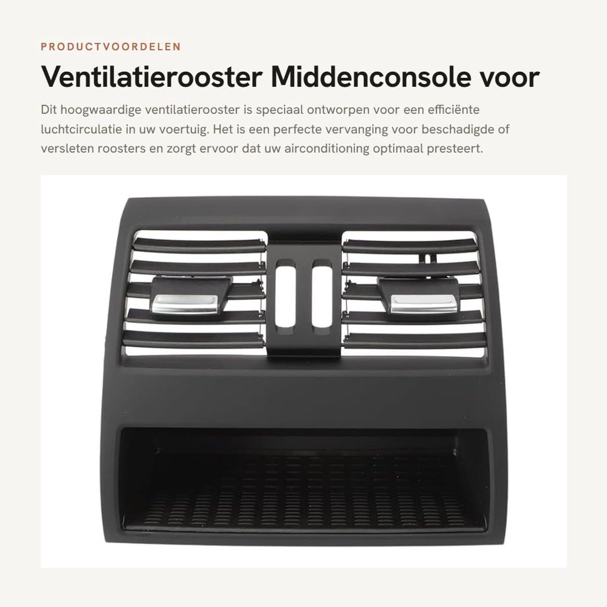 Dailygoods- Ventilatierooster Achter - Compatibel met F10/F11 - OEM 64229172167 - Geschikt voor 528i/535i/550i - Professioneel gemaakt - Hoge efficiëntie - Luchtrooster