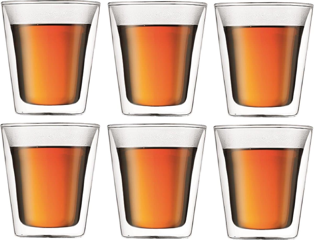 Bodum Canteen dubbelwandige glazen set - 0,1 L, 6 stuks