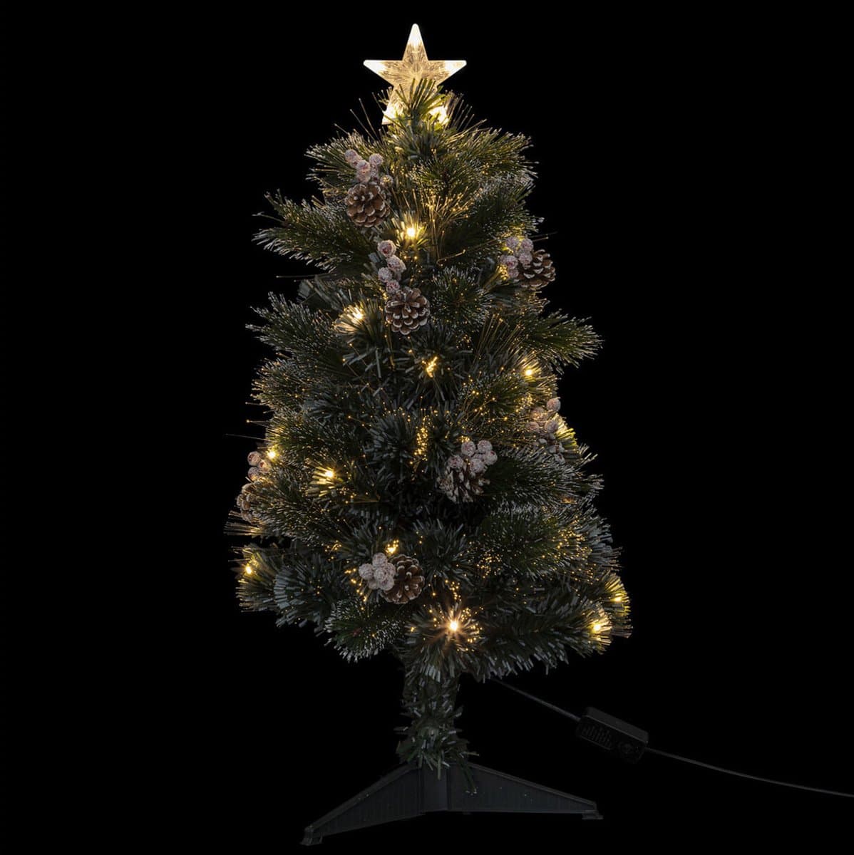 Feeric Fiber-Optic LED Kerstboom - Rood, 90 cm, 34 LEDs