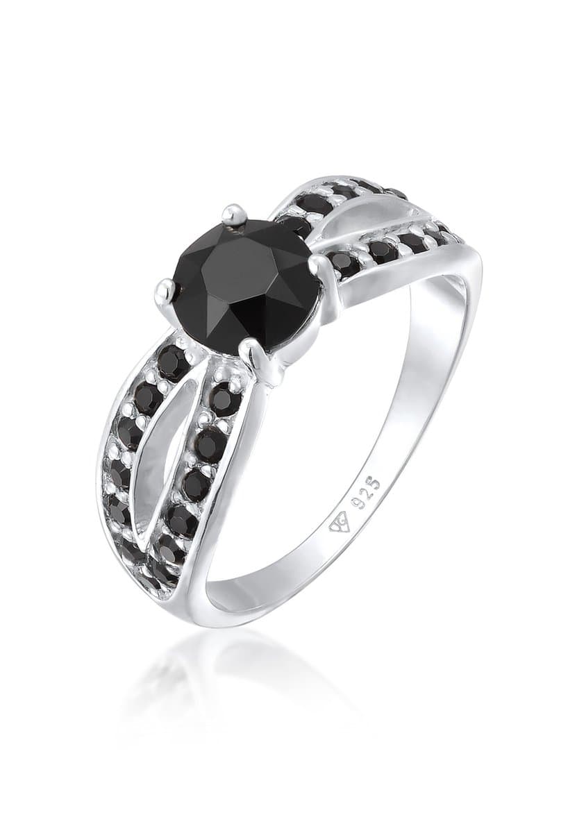 Elli - Ring - Dames Eenzaam betoverend met kristal in 925 sterling zilver - Dames