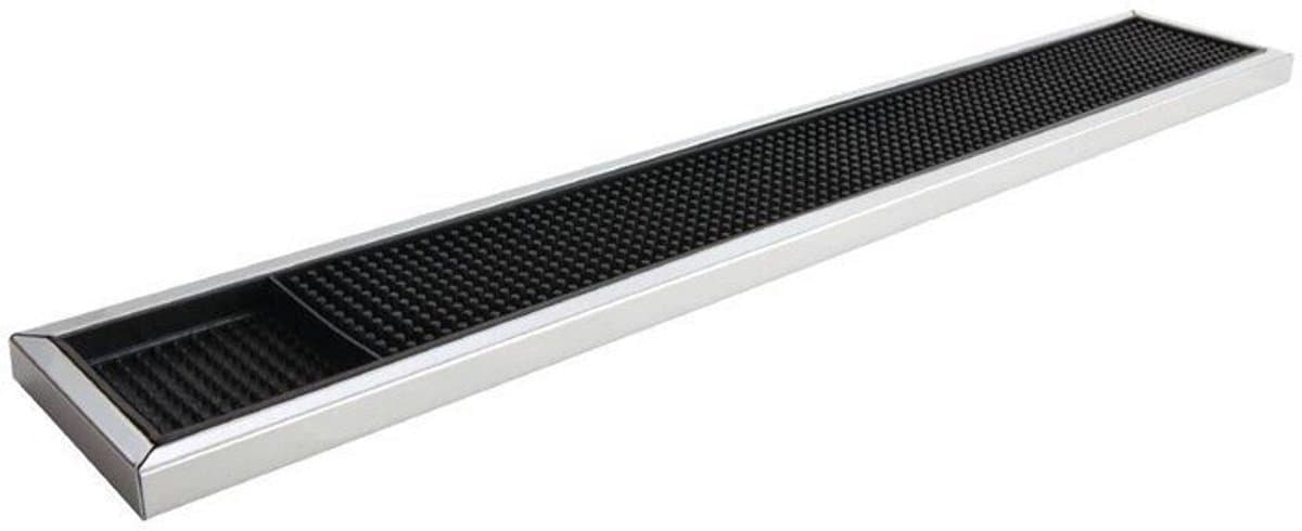 Beaumont Rubberen Barmat met RVS Lijst 600 X 100mm - Geen Merk CN741