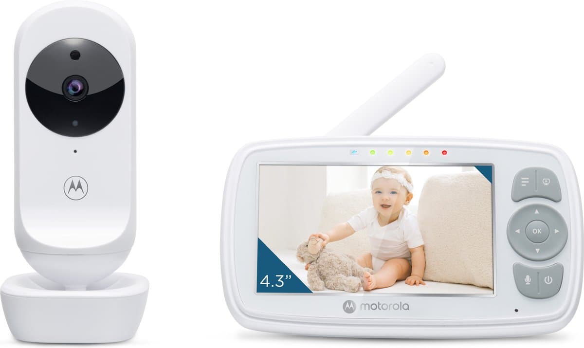 Motorola Nursery Babyfoon met Camera - Baby Monitor VM34 - Baby Camera met Kleuren Display, Tweeweg Communicatie, Slaapliedjes en Infrarood Nachtvisie - 300M Bereik