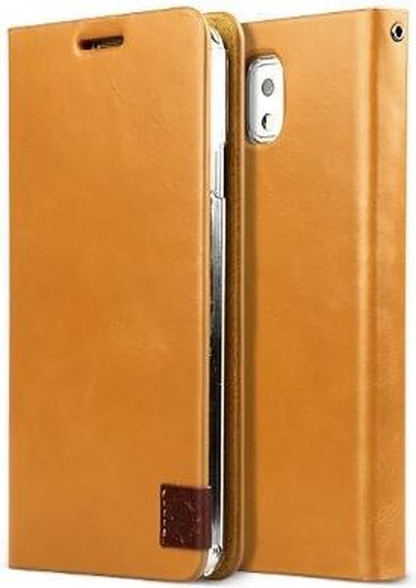 Zuiver leren Zenus hoesje voor Samsung Galaxy Note 3 Prestige Signature Tag Diary - Zand Beige