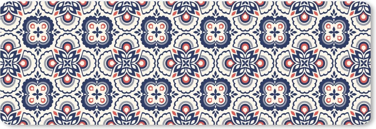 Muismat XXL 90x30 cm - Bureau onderlegger - Bureau mat Bloemen - Retro - Design - Bureaumat - Gaming mousepad xl - Bureaulegger groot - Computer deskmat