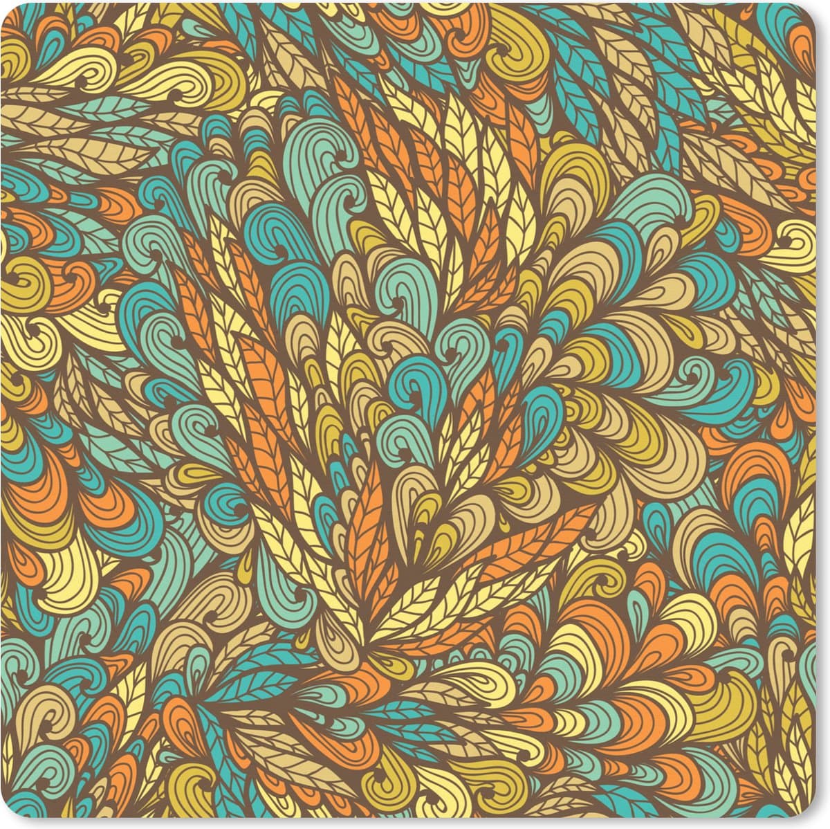 Muismat XXL 40x40 cm - Bureau onderlegger - Bureau mat Design - Bladeren - Abstract - Bureaumat - Gaming mousepad xl - Bureaulegger groot - Computer deskmat