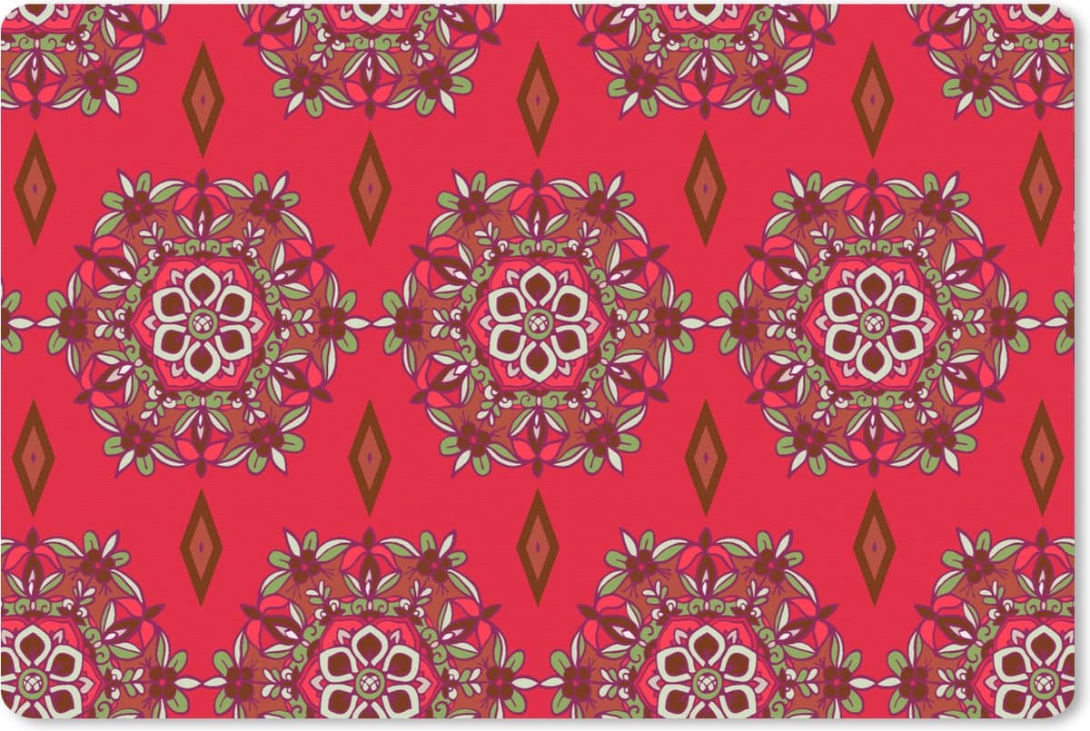 Muismat XXL 120x80 cm - Bureau onderlegger - Bureau mat Mandala - Design - Bloem - Bureaumat - Gaming mousepad xl - Bureaulegger groot - Computer deskmat