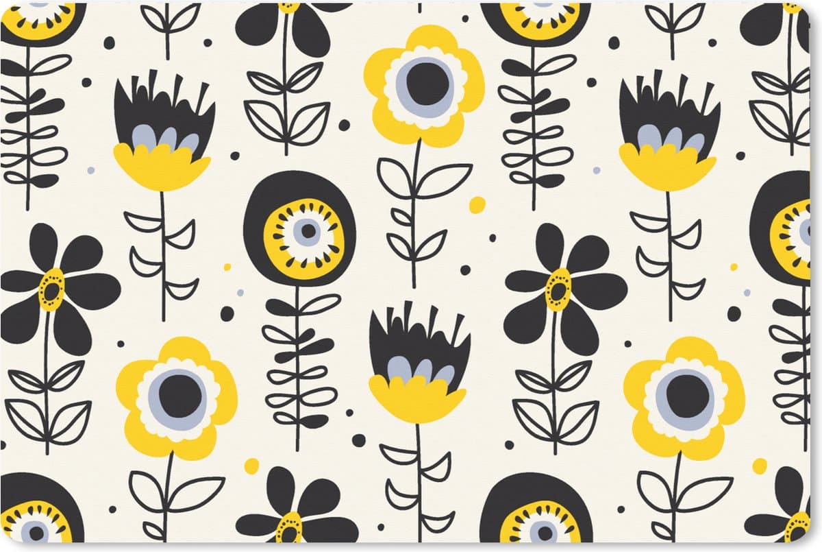 Muismat XXL 90x60 cm - Bureau onderlegger - Bureau mat Meiden - Bloemen - Blaadjes - Patronen - Girl - Kids - Kinderen - Bureaumat - Gaming mousepad xl - Bureaulegger groot - Computer deskmat
