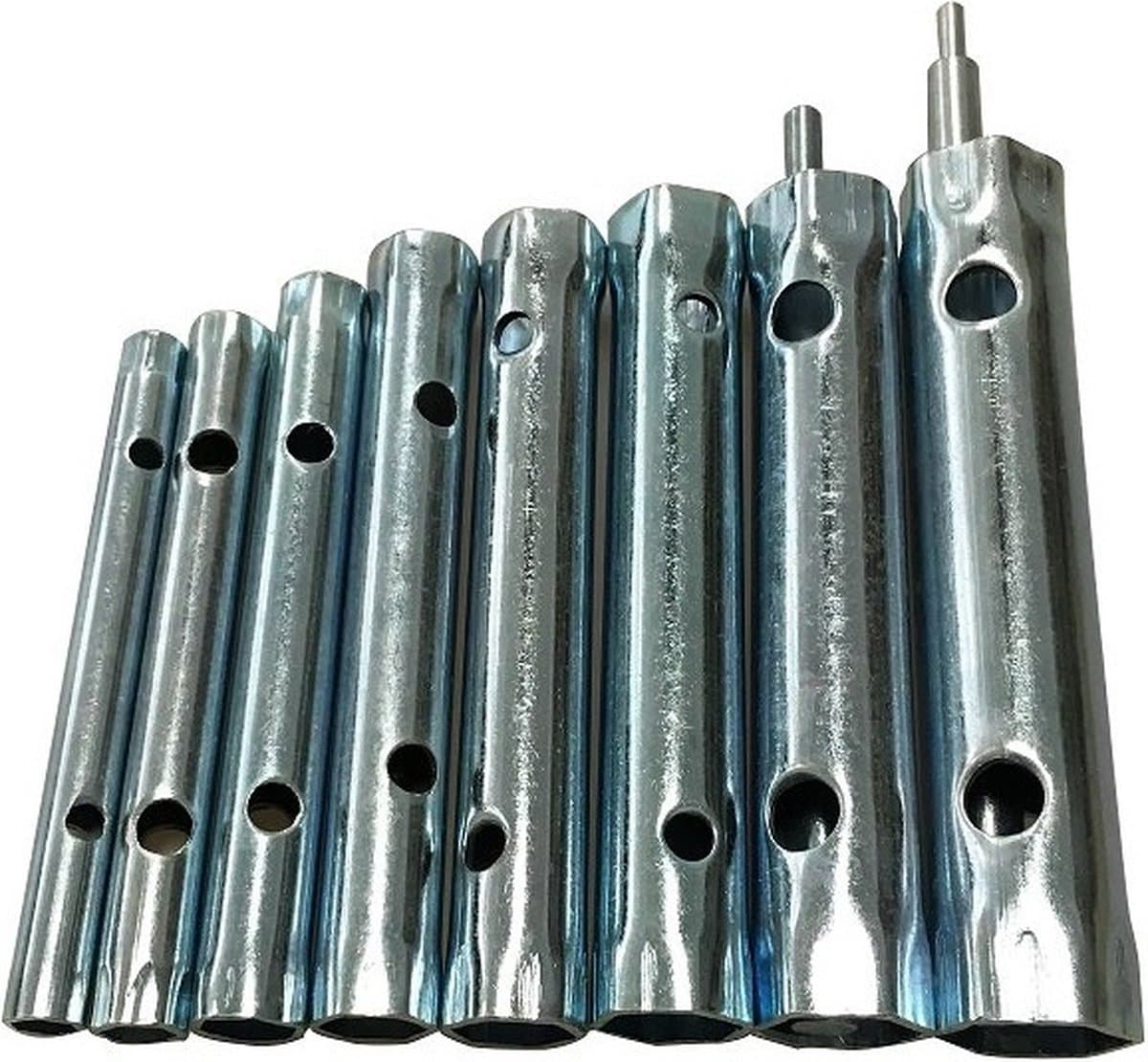 Pijpsleutelset met 2 Wringstaven - 6-22 mm - 10-delig