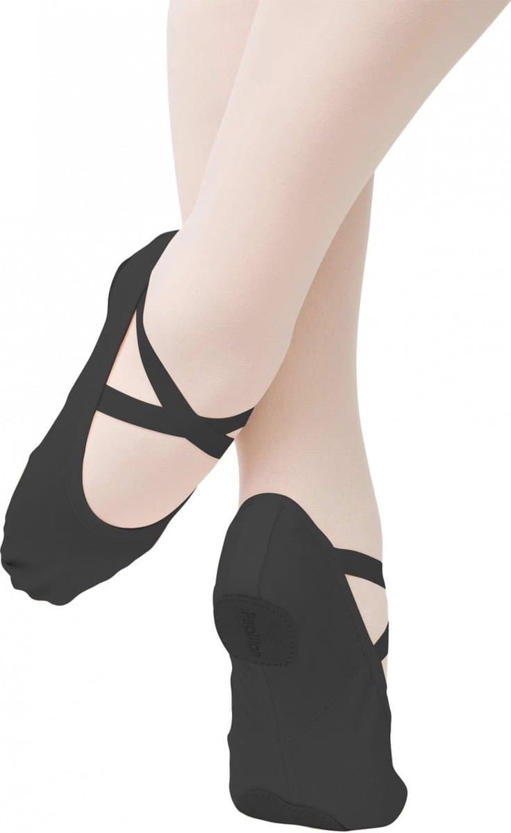 Balletschoenen Dames – Stretch Canvas – Splitzool – Zwarte Dansschoenen – Papillon PA1014 – Maat 38
