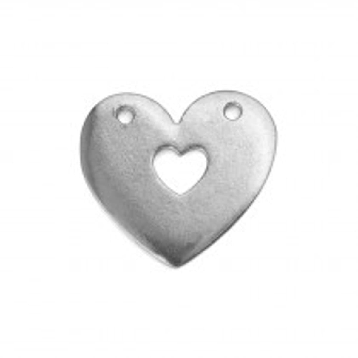 Tinnen Hangers, Hart/Hart, 29 x 25 mm, ImpressArt