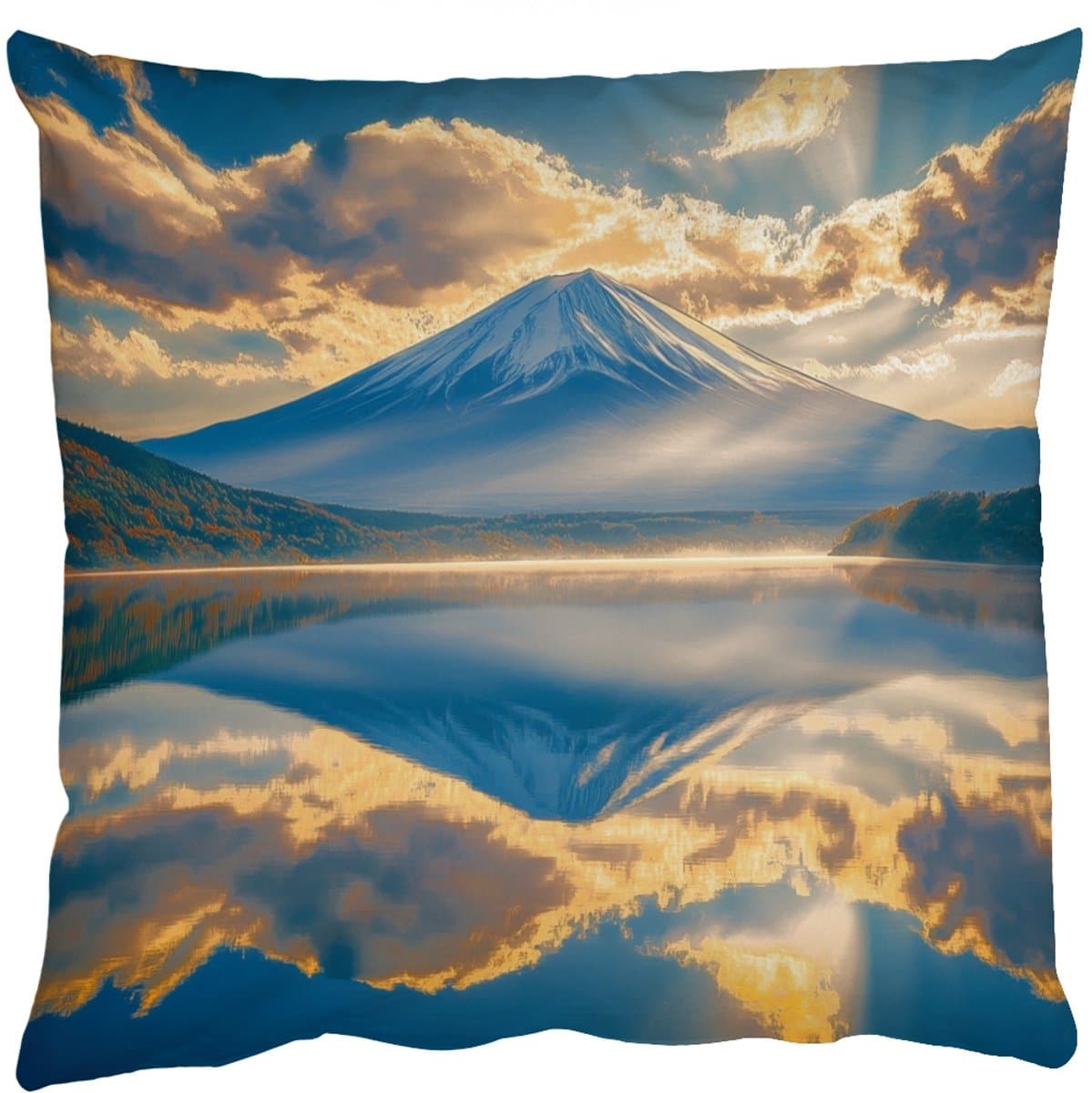 Sierkussens - Kussentjes Woonkamer - 45x45 cm - Berg - Rivier - Zonsondergang