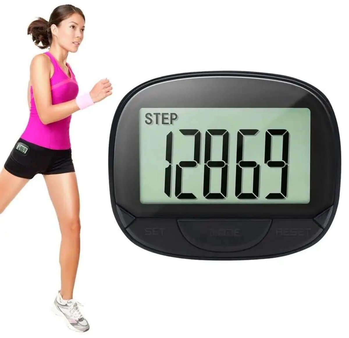 WiseGoods Stappenteller Met Clip – Activity Tracker Voor Wandelen – Geschikt voor Volwassenen En Kinderen – Dames En Heren