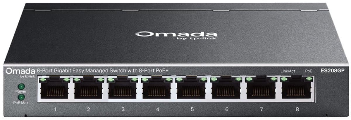 Omada - Switch, 8-Port, 8x PoE+ - Switch ES208GP