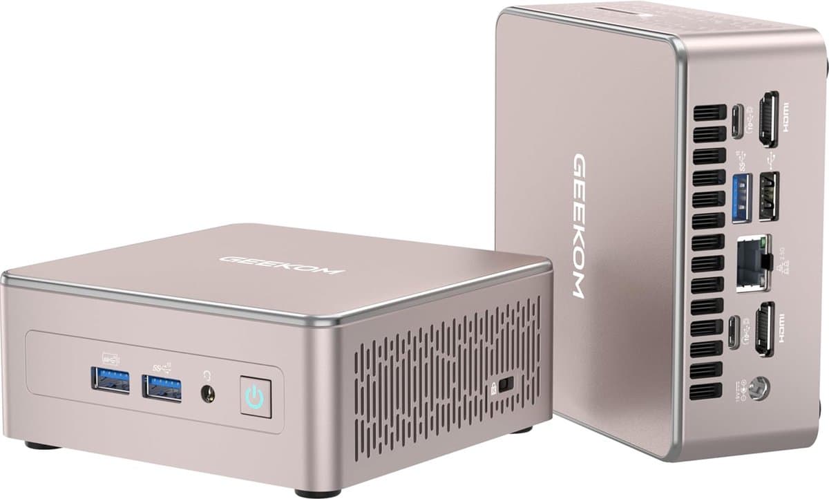 GEEKOM Mini PC - 2025 Editie met AMD Ryzen 7 5825U (tot 4,5 GHz)- 16GB RAM & 512GB SSD - Windows 11 Pro - 6USB-8K Quad-Display - Intel Iris Xe - Compact krachtpatser voor thuiswerk - Mini PC met,Mini Computer,Game PC,pc voor gam